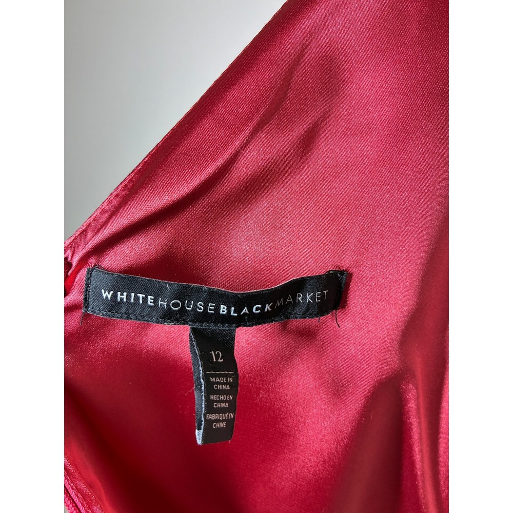 White House Black‎ Market Coral Pink Bell Sleeve Dress 12 Ruffle Hem Cutouts - Picture 9 of 11
